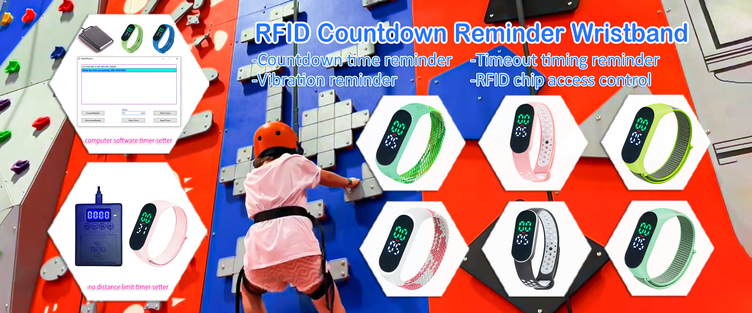 RFID Countdown Wristband For Indoor Activities